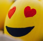 Yellow Smiley Emoji Painted Eggs